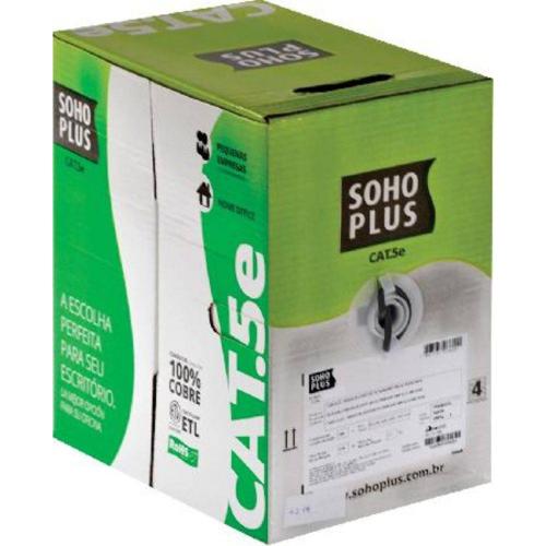 Cabo de Rede CAT5 24AWG 100% Cobre Sohoplus