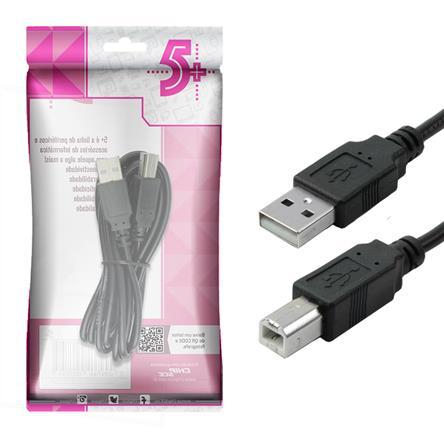 Cabo USB 2,00m Para Impressora 5+
