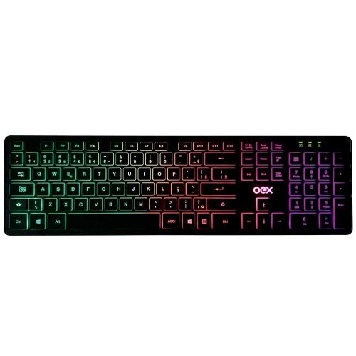 Teclado USB Rainbow Flat LED Backlight TC303 OEX