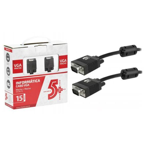 Cabo VGA p/ Monitor e Projetor 15m 5+