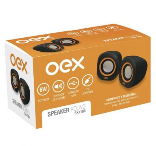 Caixa de Som 6W RoundX SK100 Preta OEX