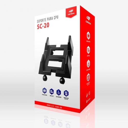Suporte p/ CPU c/ rodízios SC-20BK C3 Tech