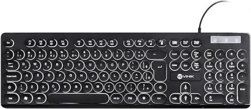 Teclado USB Slim Teclas Redondas LED Branco Vinik