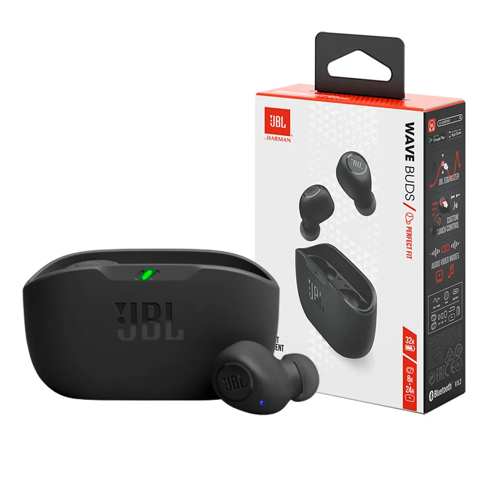 Fone de Ouvido Bluetooth TWS Wave Buds BLK JBL