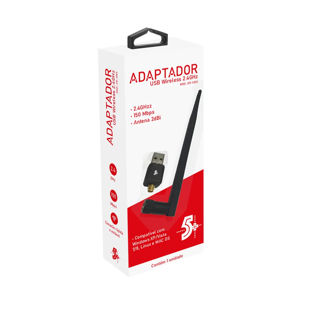 Adaptador Wireless USB 150Mbps 5+