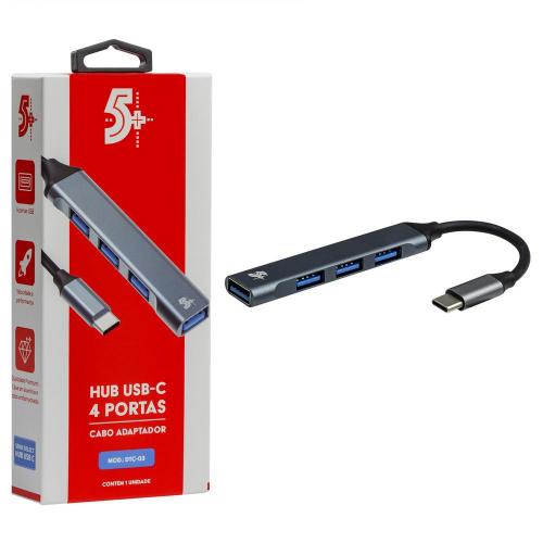 Hub Mini USB Tipo C ( 1x USB 3.0 - 3x USB 2.0 ) 5+