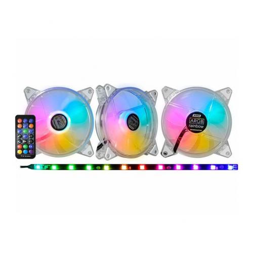 Cooler ARGB Kit c/ 3 Fans, Fita e Controladora K-MEX