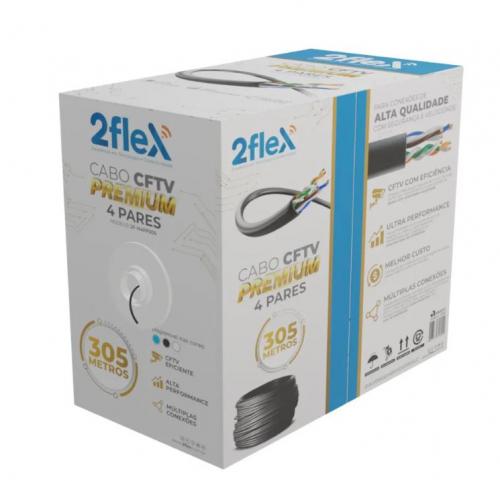 Cabo Premium p/ CFTV 4 Pares 305m 2Flex